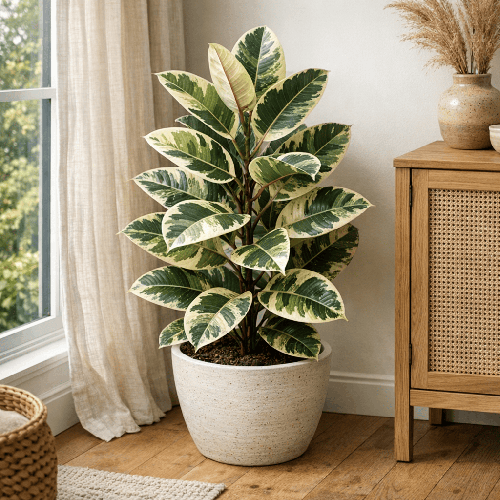 DesertScapeSucculent House Plant 4 Inch Ficus 'Decora Marble'