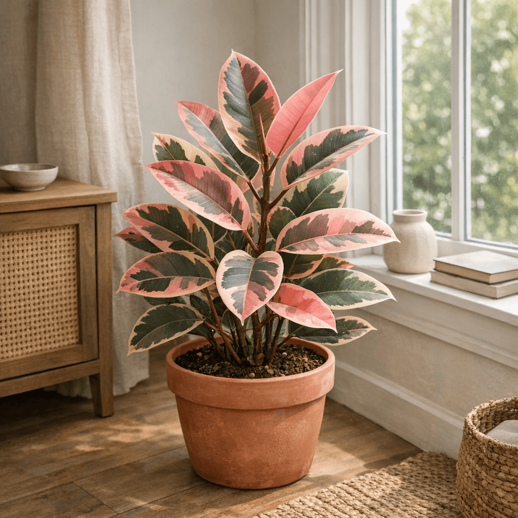DesertScapeSucculent House Plant 4 Inch Ficus 'Ruby Pink'