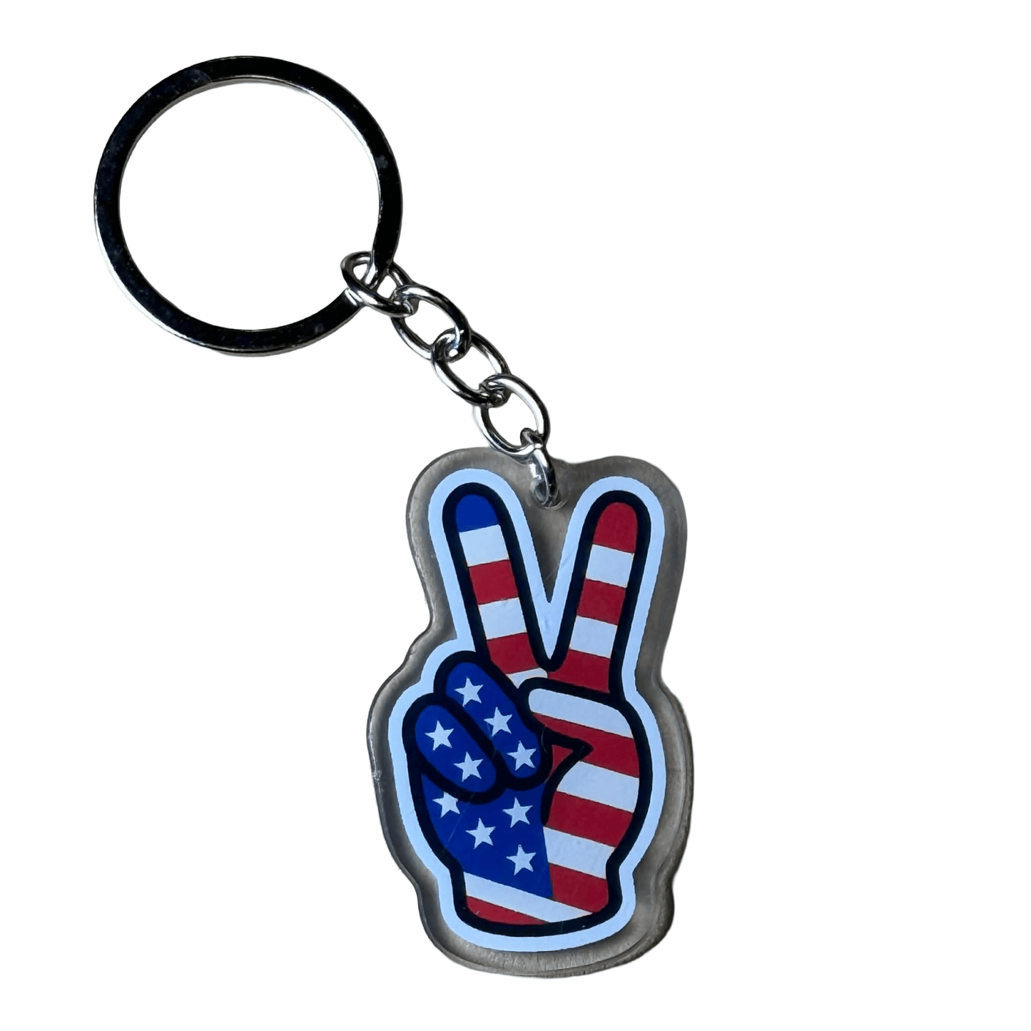 DesertScapeSucculent Keychain Peace Sign Fingers 1A Peace Sign Finger Keychain