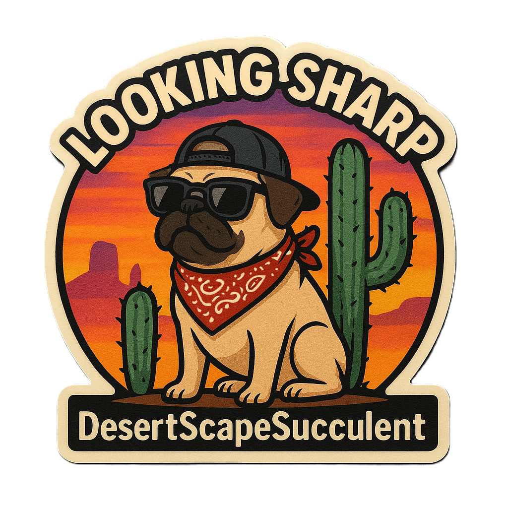 'Looking Sharp' Pug Sticker - Die Cut Pug v. 1A - Stickers - DesertScapeSucculent