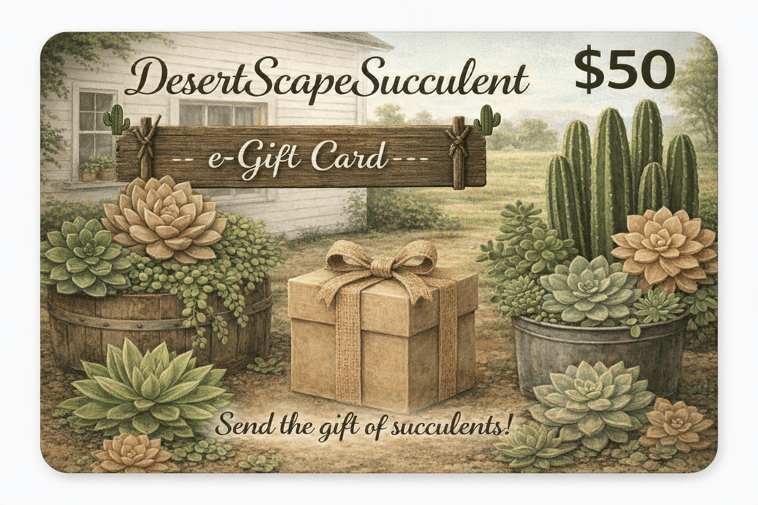 DesertScapeSucculent GiftCard E-Gift Card