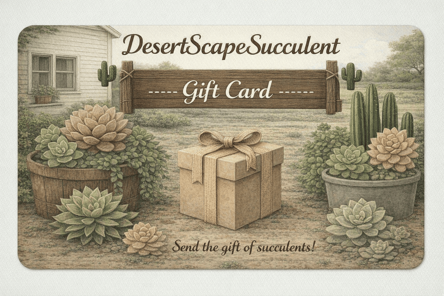 DesertScapeSucculent GiftCard Gift Card Physical