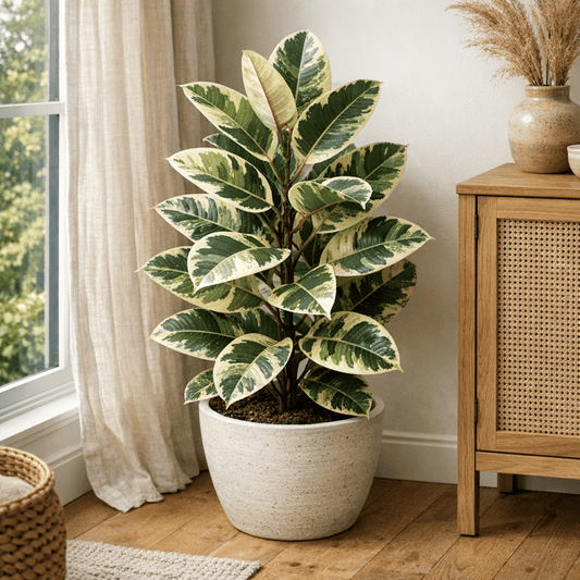 DesertScapeSucculent House Plant 4 Inch Ficus 'Decora Marble'