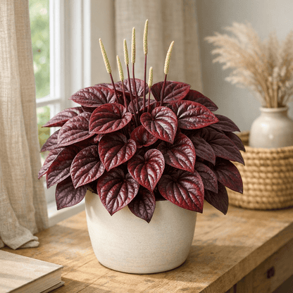 DesertScapeSucculent House Plant 4 Inch Peperomia 'Luna Red'
