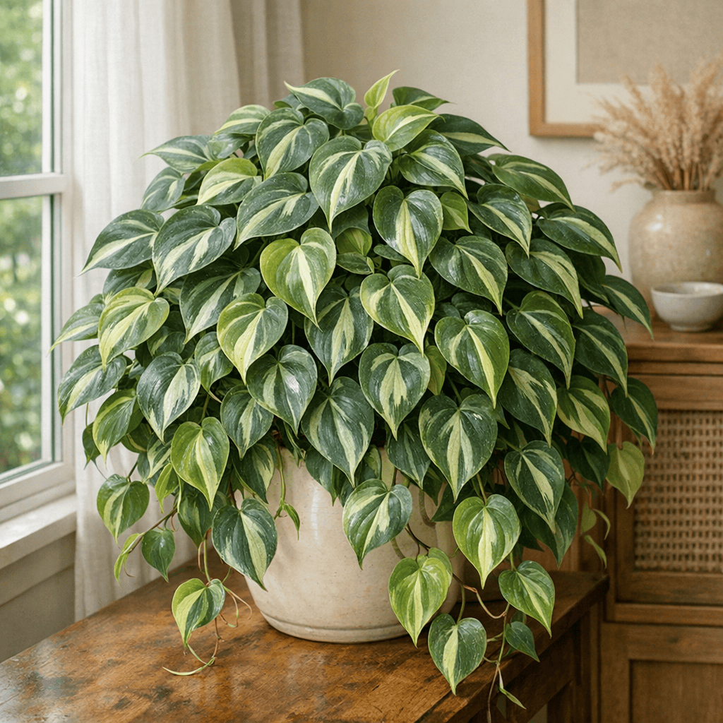 DesertScapeSucculent House Plant 6 Inch Philodendron cordatum 'Silver Stripe'