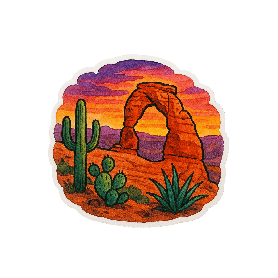 Arches National Park Sticker - Die Cut Arches v. 1A - Stickers - DesertScapeSucculent
