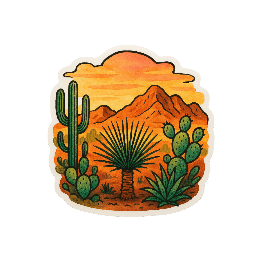 Desert Sticker - Die Cut Desert v. 1A - Stickers - DesertScapeSucculent