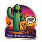 'Looking Sharp' Cactus/Tortoise Sticker - Die Cut Cactus/Tortoise v. 1A - Stickers - DesertScapeSucculent