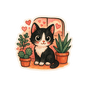 Love Themed Sticker - Die Cut Kitten v. 1A - Stickers - DesertScapeSucculent