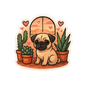 Love Themed Sticker - Die Cut Puppy v. 1A - Stickers - DesertScapeSucculent