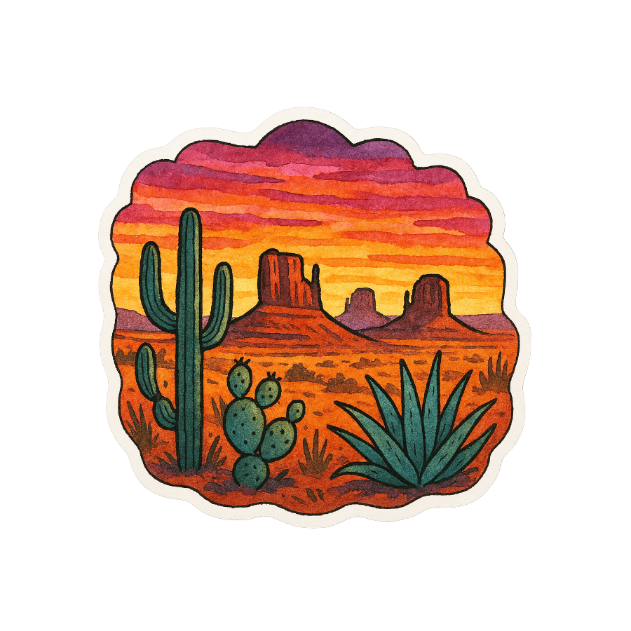 'Monument Valley' Sticker - DieCut Monument Valley v. 1A - Stickers - DesertScapeSucculent