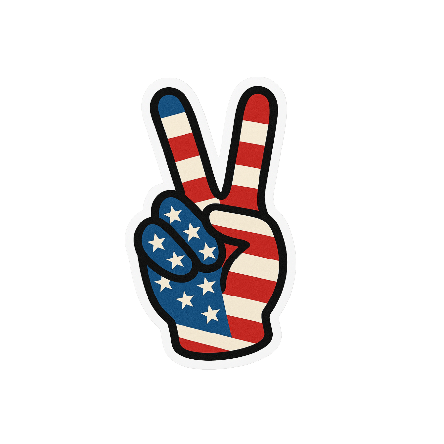 Peace Sign Finger Stickers - Die Cut Peace Sign v. 1A - Stickers - DesertScapeSucculent