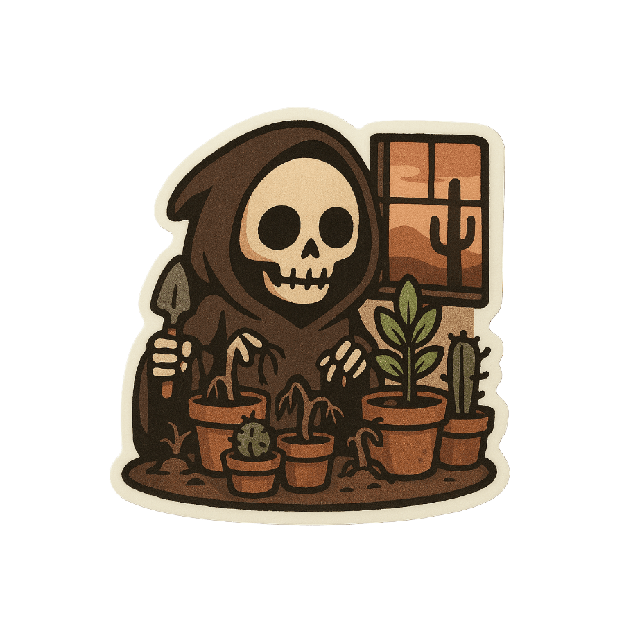 Plant Reaper Sticker - Die Cut Reaper v. 1D - Stickers - DesertScapeSucculent