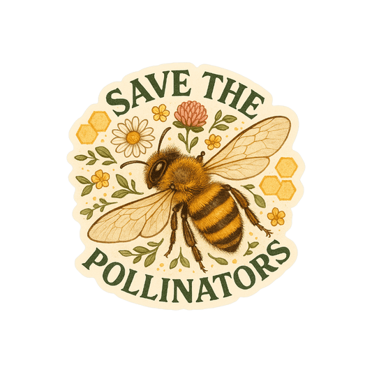 Save the Pollinators Sticker - Die Cut Save the Pollinators v. 1A - Stickers - DesertScapeSucculent