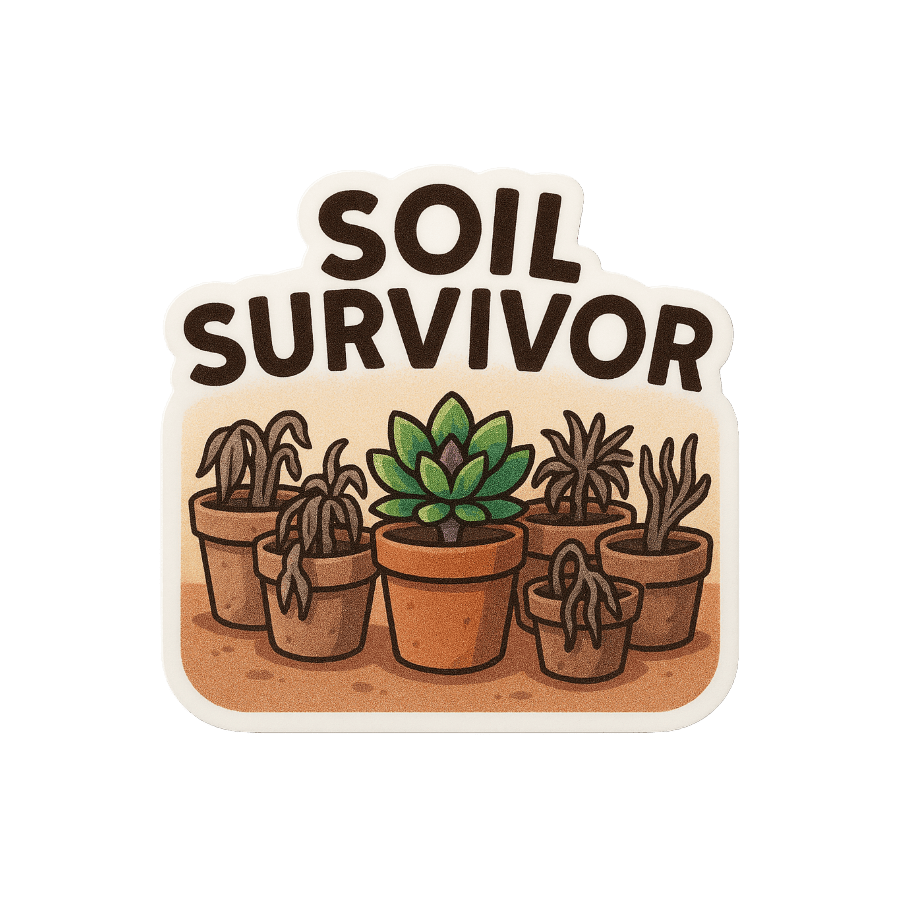 Soil Survivor Sticker - Die Cut Survivor v. 1A - Stickers - DesertScapeSucculent