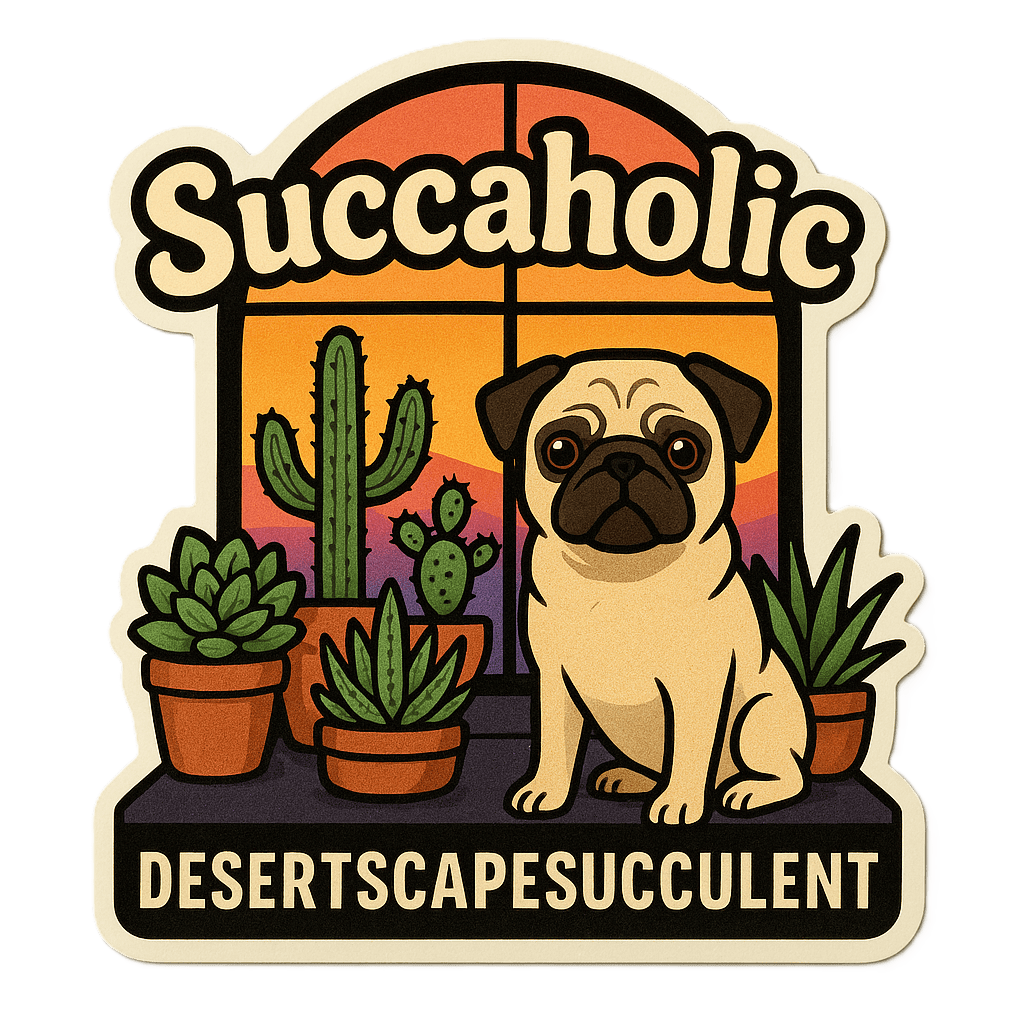 Succaholic Sticker - Die Cut Succaholic v. 1A - Stickers - DesertScapeSucculent
