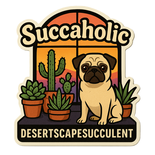 Succaholic Sticker - Die Cut Succaholic v. 1A - Stickers - DesertScapeSucculent