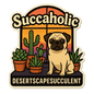 Succaholic Sticker - Die Cut Succaholic v. 1A - Stickers - DesertScapeSucculent